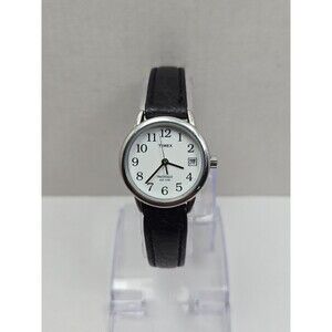Womens Timex Easy Reader Silver Tone 25mm Date Watch Indiglo Dainty New Battery